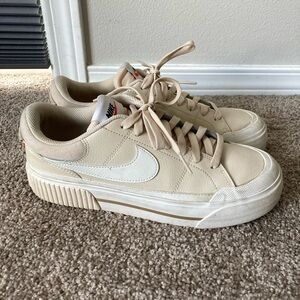 Nike Cream and White Casual Sneakers
